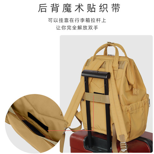 2026官网Qminica宝爸妈咪包女母婴外出轻便大容量防泼水双肩背包 - 图1