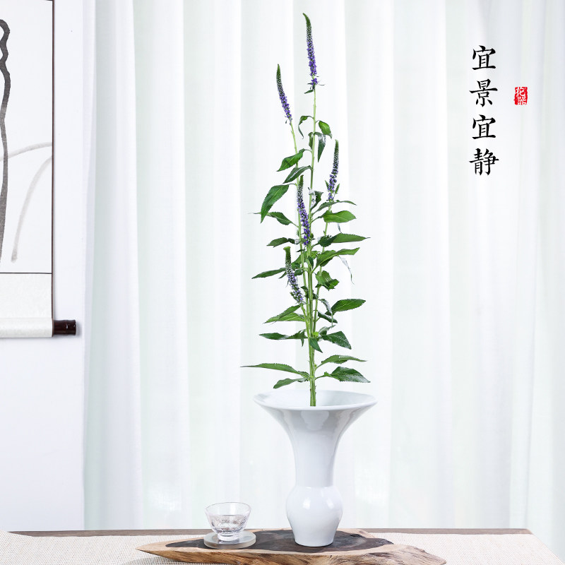 黑色池坊立花生花花器禅意日式小原流插花花道流茶室桌面摆件器皿