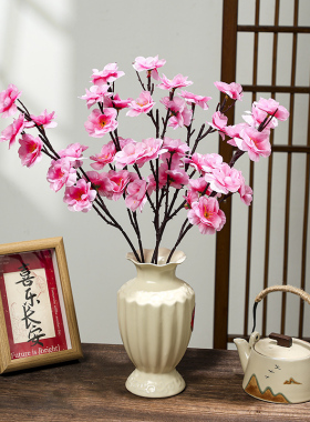 仿真花桃花枝加密假桃花树假花枝