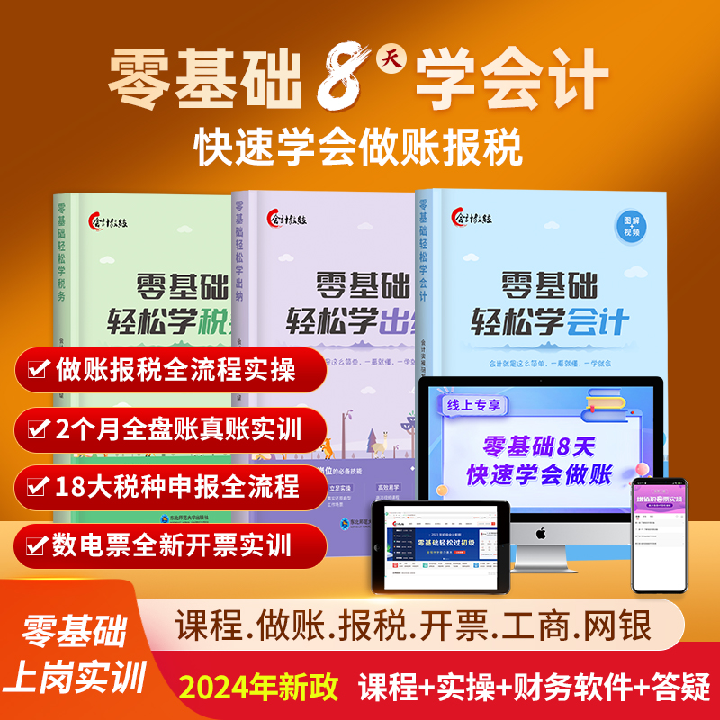 2025年新版零基础学会计出纳税务出纳会计入门零基础上岗书籍视频