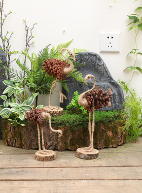 仿真手工DIY鸵鸟松鼠摆件