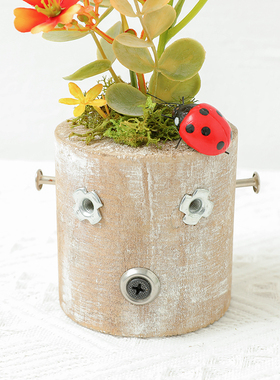 灵彩木仿真花摆件田园幼儿园