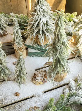 新品圣诞节雪景摆设餐桌装饰摆件饰品场景布O置日奶茶店铺厨窗陈