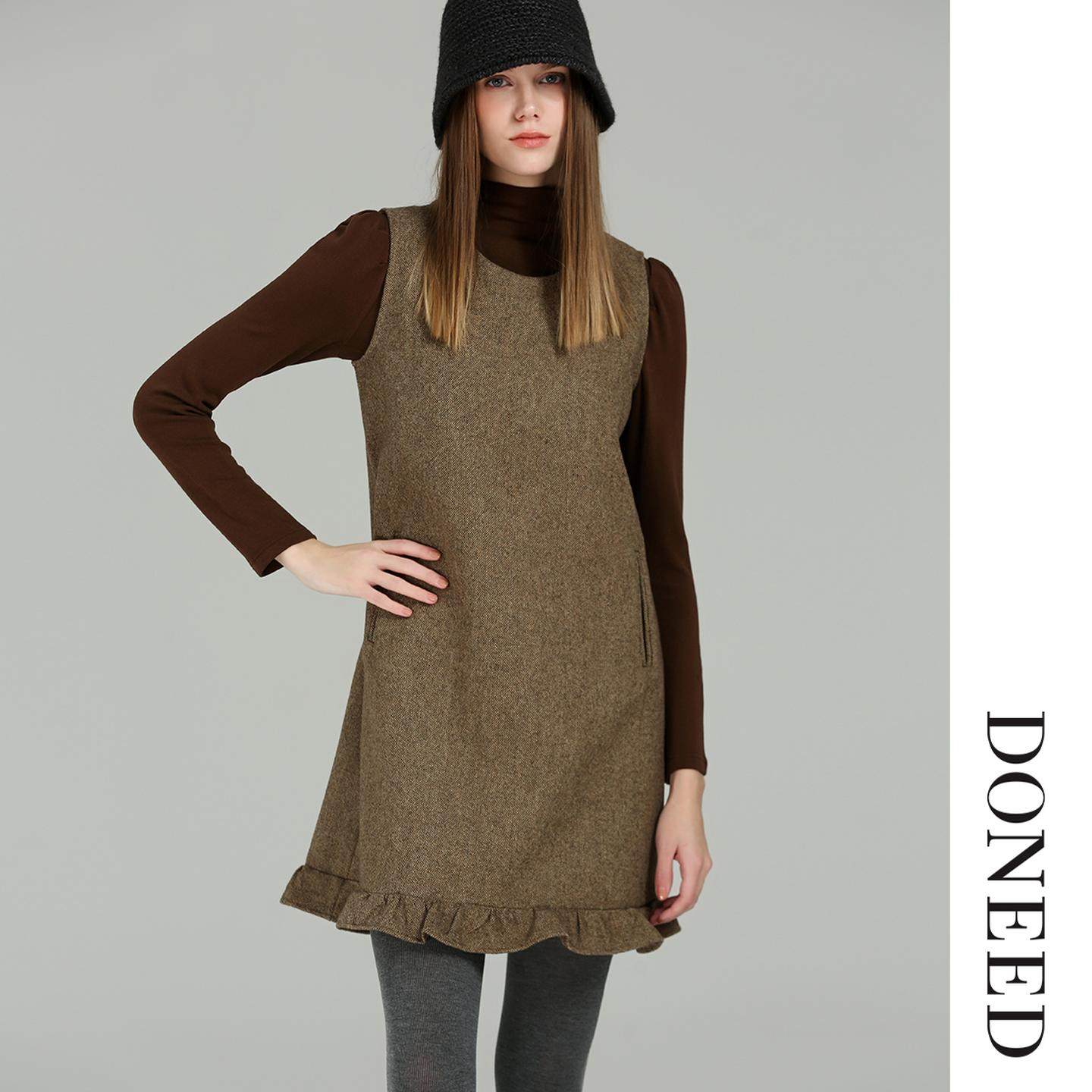DONEED2025冬季新款小香风背心裙韩版宽松搭配半高领针织衫套装女,淘宝优惠券,粉丝福利购,淘宝优惠卷