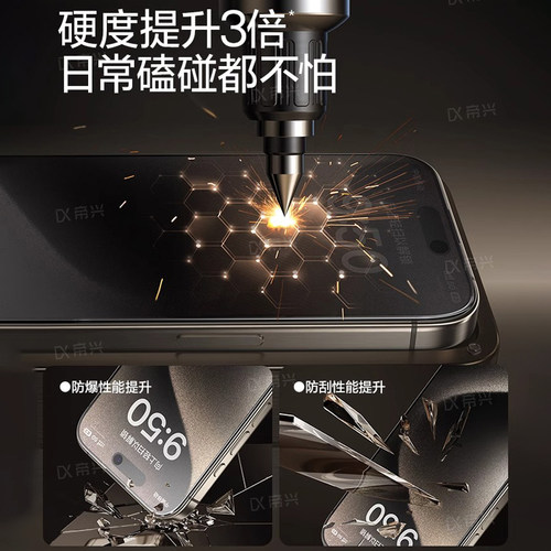 [新360°磨砂防窥]适用iPhone17/16防窥钢化膜苹果15/14防偷窥13pro磨砂手机膜12新款11贴膜plus全屏无指纹贴 - 图2