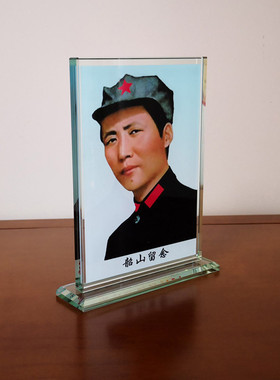 毛主席像摆像双面水晶摆件 毛爷爷伟人书房桌面客厅家居装饰摆饰