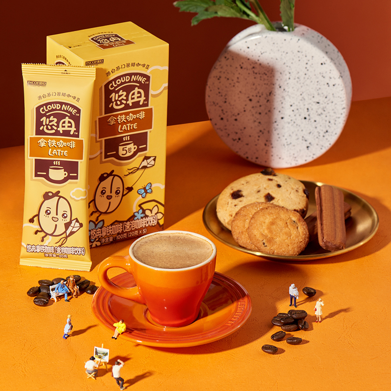 印尼进口CLOUDNINE悠冉奶香拿铁冻干速溶咖啡粉特浓提神20g*12条