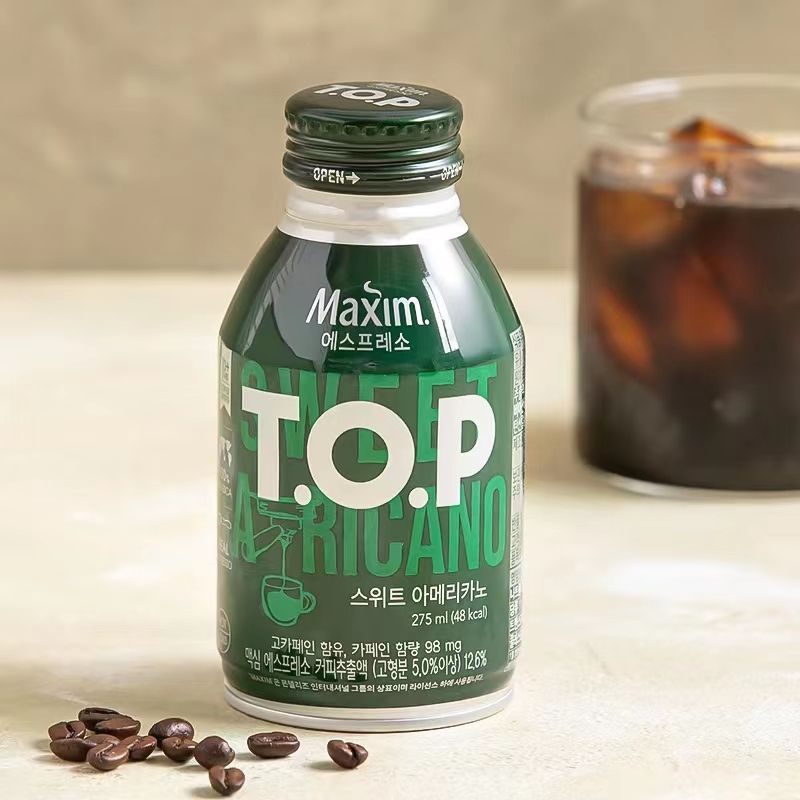 TOP麦馨Maxim咖啡275ml*4瓶咖啡瓶装韩开盖即饮韩国进口-图1