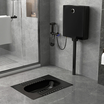 Home Hotel Guesthouse Toilet Black Ceramic Squat Toilet Induction Tank Toilet Size Deodorant Urinal Squat Pit