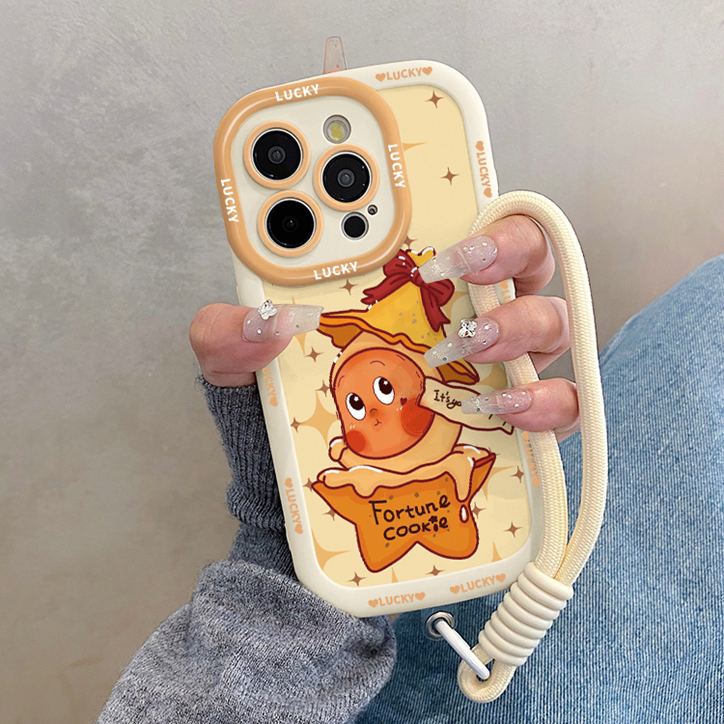 可爱帽子星星人适用于苹果17promax手机壳iphone16/11/套15pro带挂绳14新款13max/12套xsmax/x/xs/xr/8/7plus - 图1