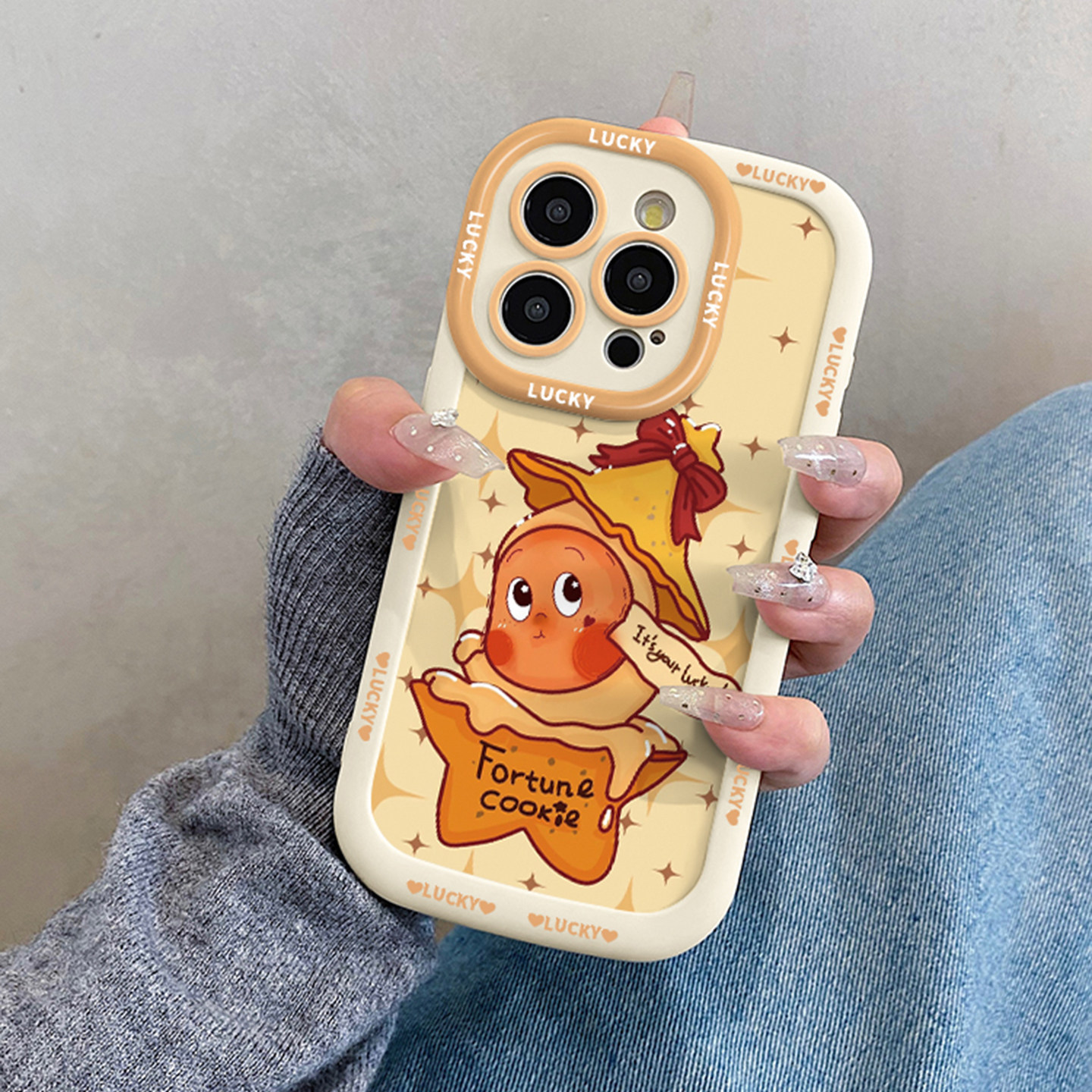 可爱帽子星星人适用于苹果17promax手机壳iphone16/11/套15pro带挂绳14新款13max/12套xsmax/x/xs/xr/8/7plus - 图0