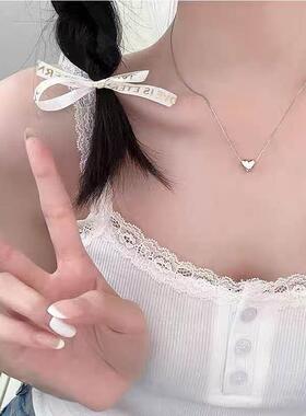 S925纯银爱心项链女2026新款爆款配饰轻奢小众设计520送女友礼物