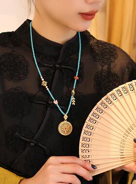 绿松石新中式国风项链女款夏2024年新款爆款轻奢小众高级感配饰