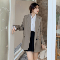 Pregnant woman suit jacket large size easy to cover mid-web red fashion autumn and summer outside wearing 2022 new small