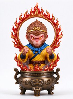 国潮招财齐天大圣炼丹炉孙悟空男士书房桌面收藏装饰开业礼物摆放