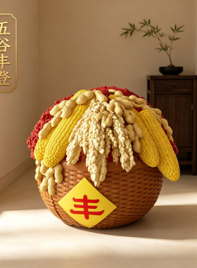 高级感大容量招财五谷丰登好运儿童零花钱收纳可存不可取收纳摆件
