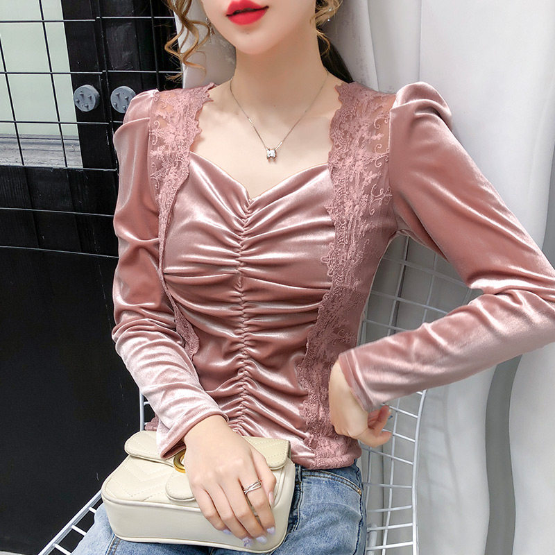 蕾丝女长袖内搭秋装2020年打底衫 慕可蝶T恤