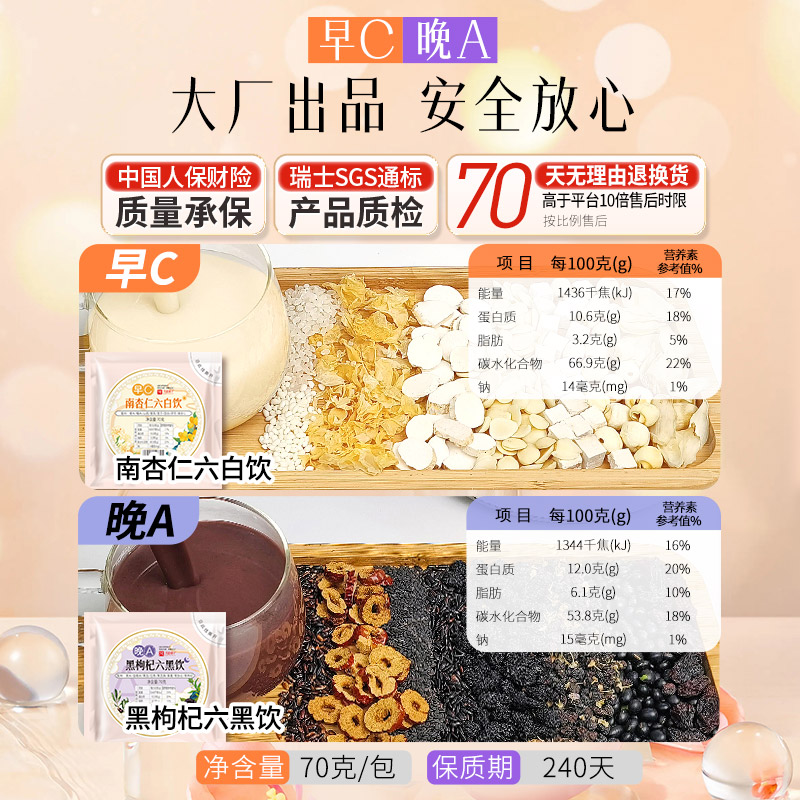 早C晚A破壁机食材包五谷杂粮粗粮豆浆料包六白饮五黑汤米糊材料包 - 图3