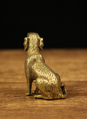 黄铜实心办公室书房桌面招财狗