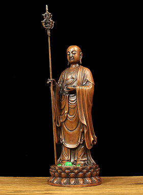 纯铜地藏王菩萨供奉摆件佛像