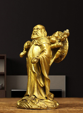 纯铜达摩祖师佛像摆件佛堂供奉