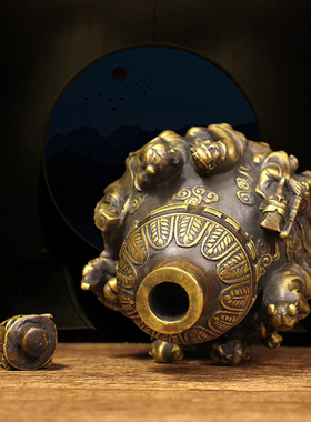 纯铜葫芦摆件仿古铜八仙葫芦开口葫芦八仙过海葫芦家居装饰工艺品