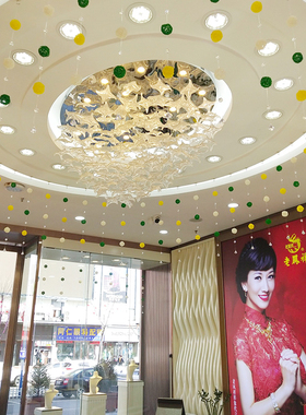 珠宝店商场橱窗装饰室内吊饰金店奶茶店幼儿园布置藤球水晶挂饰