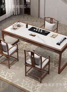 新款茶桌烧水壶嵌入式新中式实木茶桌椅组合茶盘茶桌一体茶台