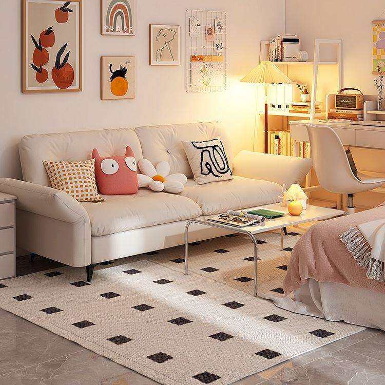 奶油风2025款猫抓皮布沙发现代简约小户型客厅折叠沙发出租屋舒适,淘宝优惠券,粉丝福利购,淘宝优惠卷