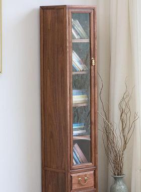 香樟木边柜角柜实木中式玻璃门书架柜子家用储物柜客厅立柜书柜