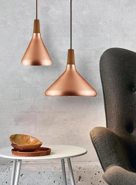 北欧餐厅吊灯三头现代简约卧室床头灯木艺创意个性吧台单头小吊灯