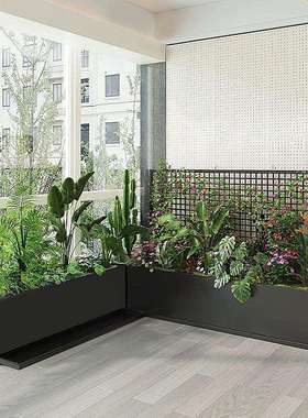 水泥板长方形花箱抽屉真石漆马槽户外大口径隔断阳台客厅种植箱