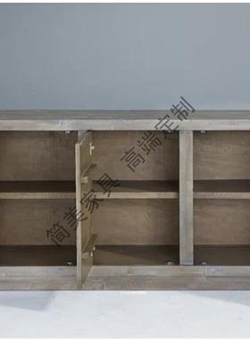 美式实木复古餐边柜轻奢客厅入户玄关柜电视柜储物柜