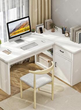 台式电脑桌简易书架书桌一体家用书柜组合简约卧室学生收纳写字桌