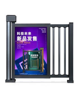 铝合金人行通道电动小区广告门平开门智能门禁系统人脸识别栅栏门