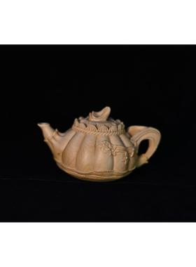 菊花壶文玩手把件实木工艺品小叶黄杨木雕木雕摆件茶宠摆件