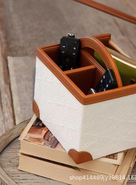 复古皮革浮雕纸巾盒轻奢客厅茶几桌面收纳摆件手提盒