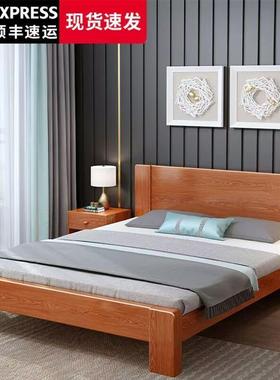 实木床1.5米松木双人床经济型现代简约1.8米出租房简易单人床1.2m