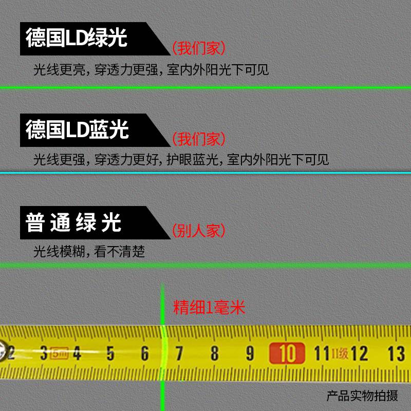 莱赛红外线水平仪高精度强光细线绿光23五线户外打线自动调平水仪