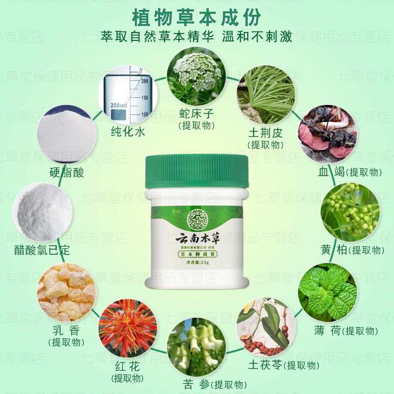 皓妍云南本草湿疹膏汗疱疹皮肤瘙痒 七草堂保健用品皮肤消毒护理（消）