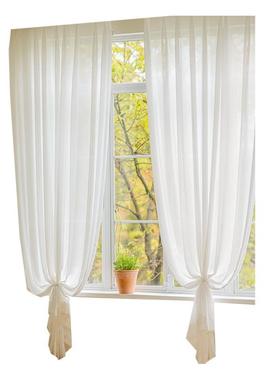 PK7J蚕丝质感小肌理提花窗纱白纱帘透光不透人非常柔软垂顺