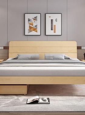 B1实木床1.5米双人床1.8出租屋家用简易单人床松木床架直销批