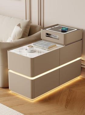 沙发轻奢边柜智能侧边客厅多功能茶几网红储物柜家居