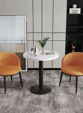 现代极简阳台小茶几休闲网红家用茶桌椅三件套接待洽谈圆桌子组合
