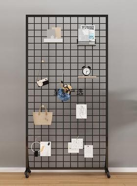 落地网格置物架立体移动照片墙摄影书画收纳饰品幼儿园作品展示架