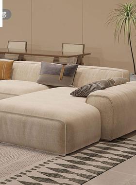 轻奢直排现代沙发豆腐块科技组合极简大气大户型客厅布艺沙发弹力