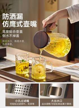 冷水壶家用杯具套装加厚玻璃泡茶壶大容量扎壶凉水壶工厂直发商务