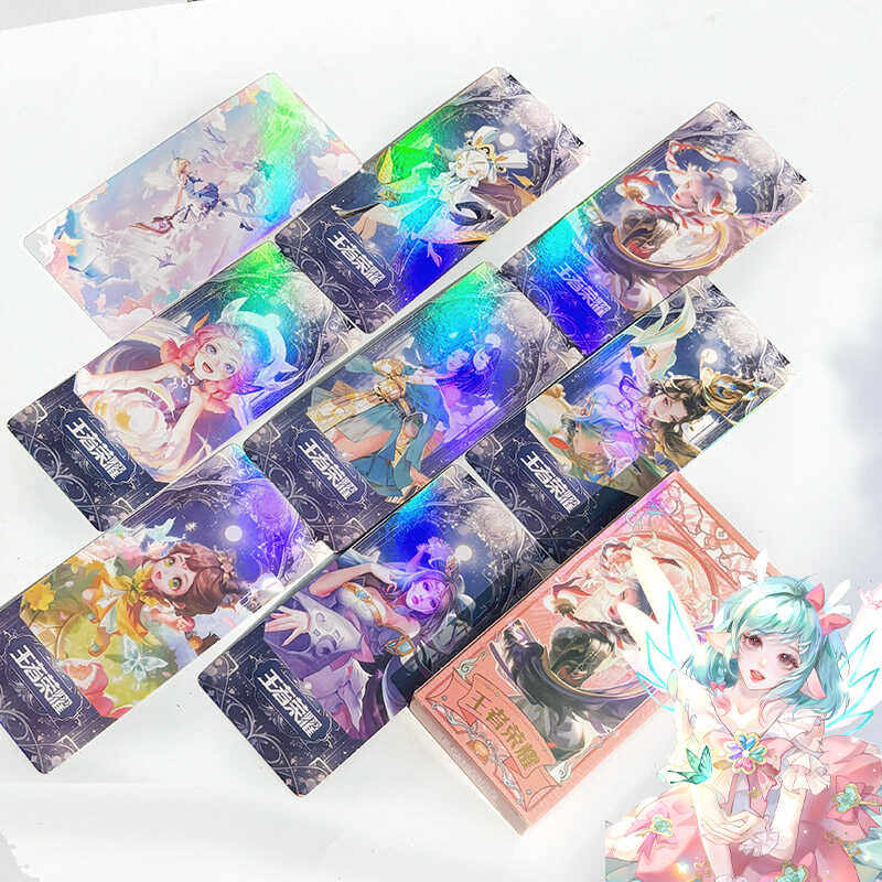 王者荣耀卡片王者荣耀周边长卡不重复圆角镭射卡片ins风高颜值扑克牌生日礼物
