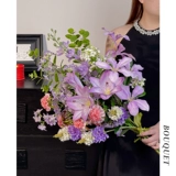 Искусственные цветы, искусственные цветочные композиции, фиолетовый садовый букет Моне, роскошный бионический свет, высококачественный, реалистичный реквизит для фотографий