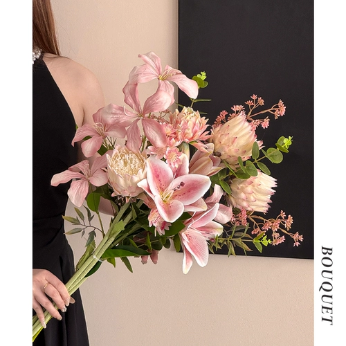 Искусственные цветы, искусственные цветочные композиции, фиолетовый садовый букет Моне, роскошный бионический свет, высококачественный, реалистичный реквизит для фотографий